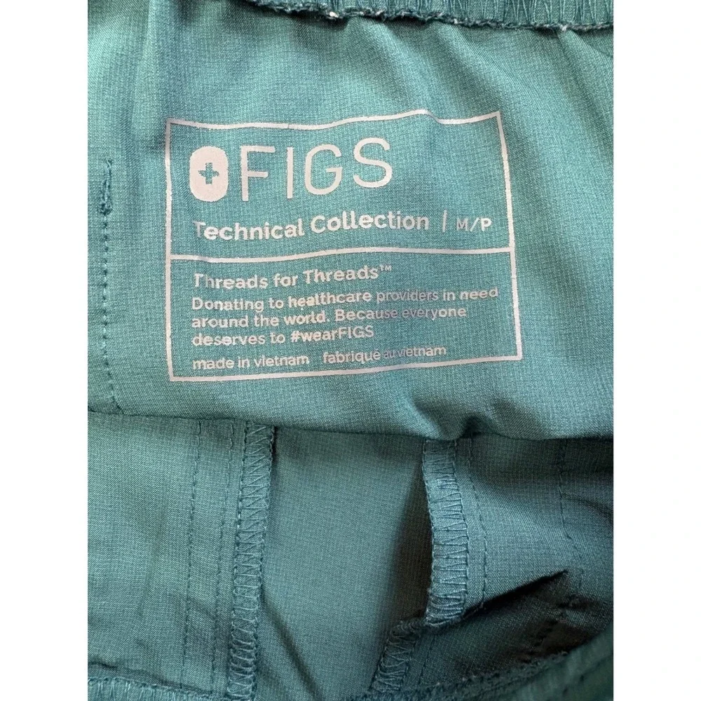 FIGS Technical Yola Teal Green Straight Leg Active Scrub Pants Workwear‎ Cargo M